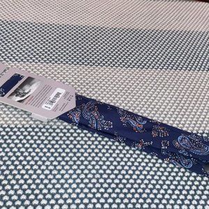Patterned Skinny Neck Tie Blue NWT